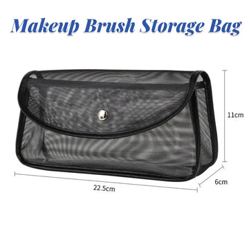 Makeup Brush Travel Bag Portable and Simple Makeup Storage Bag Mesh Design Large Capacity High-capacity Portable Makeup Pouch