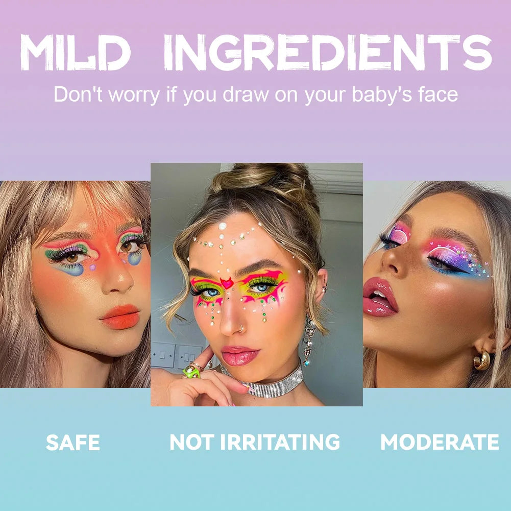 Water soluble makeup palette, water activated eyeliner palette, 20 color face painting eyeliner makeup, art, Halloween, carnival