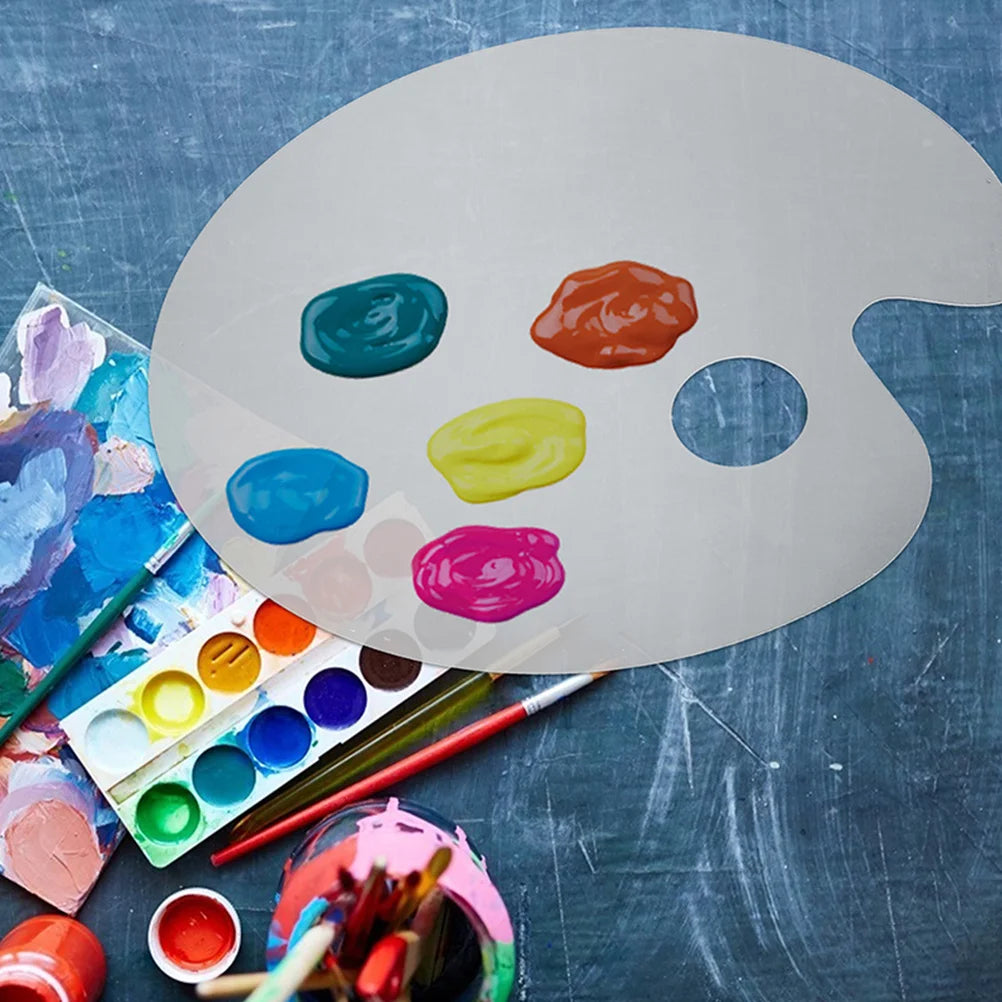 1 set Acrylic Makeup Mixing Palette Foundation Blending Palette Eyeshadow Pigment Mixing Palette Stainless Steel Spatula