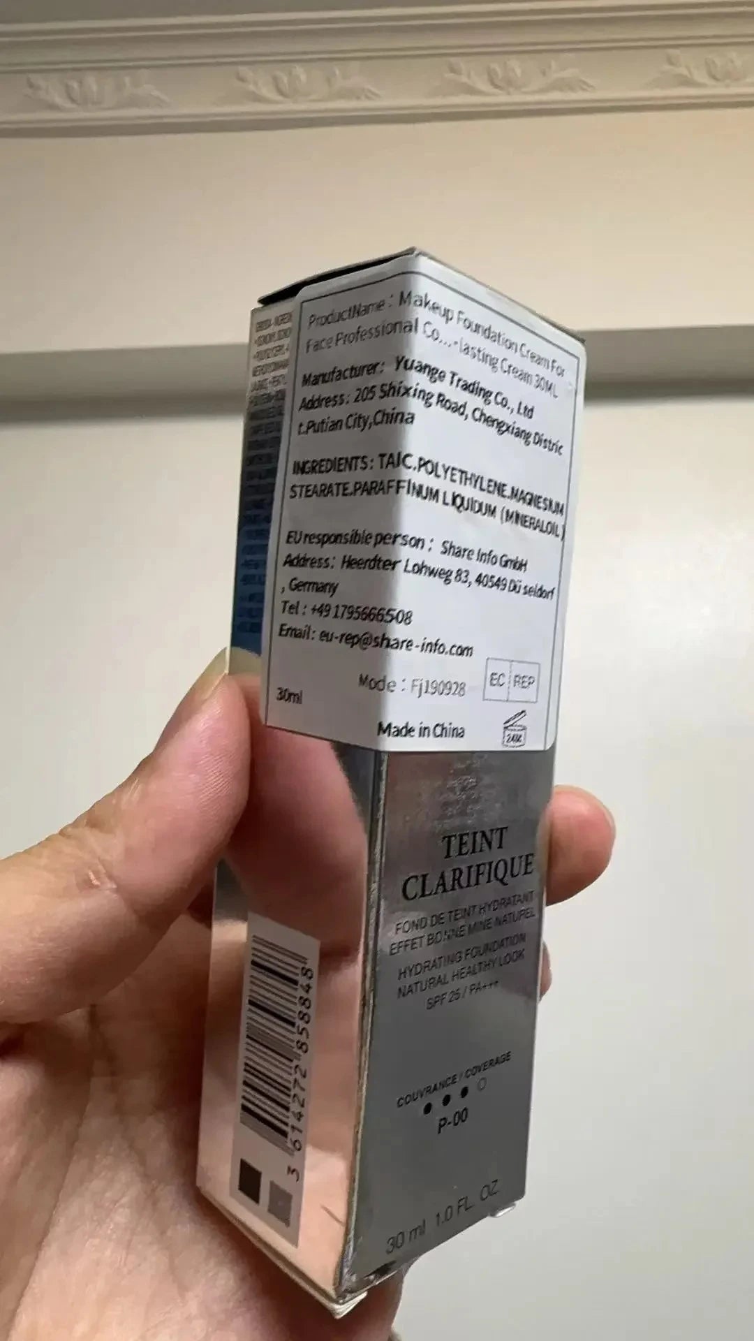 Makeup Foundation Cream For Face Professional Concealing Liquid Long-lasting Cream 30ML