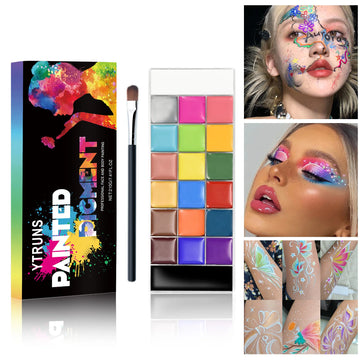 Water soluble makeup palette, water activated eyeliner palette, 20 color face painting eyeliner makeup, art, Halloween, carnival