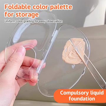 2 Pcs Transparent Acrylic Makeup Palette Folding Liquid Foundation Make-up Color Cream Makeup Specialist Color Palette