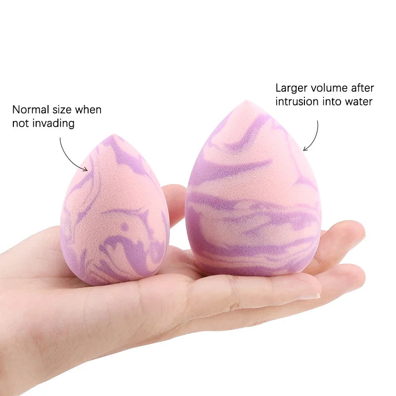 Makeup Sponge Marbling Water-drop Shape Foundation Concealer Sponges Dry and Wet Mix Powder Puffs Cosmetic Puff Makeup Tools