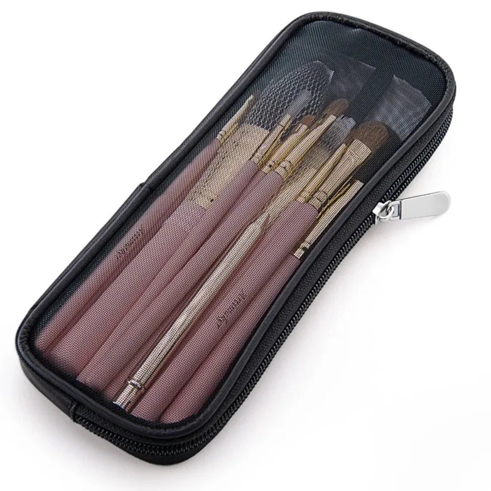 Makeup Brush Travel Bag Portable and Simple Makeup Storage Bag Mesh Design Large Capacity High-capacity Portable Makeup Pouch