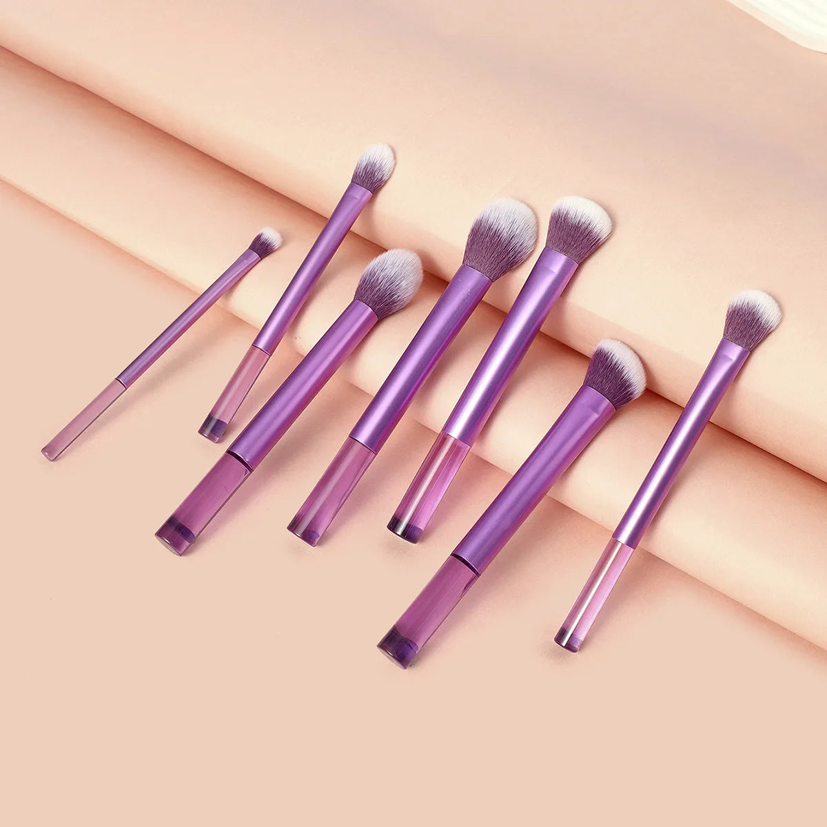 8pcs Makeup Brush Set  Travel Size For Liquid Cream Powder Foundation Eyeshadow Blush Contour, Premium Quality Face Brushe Gift